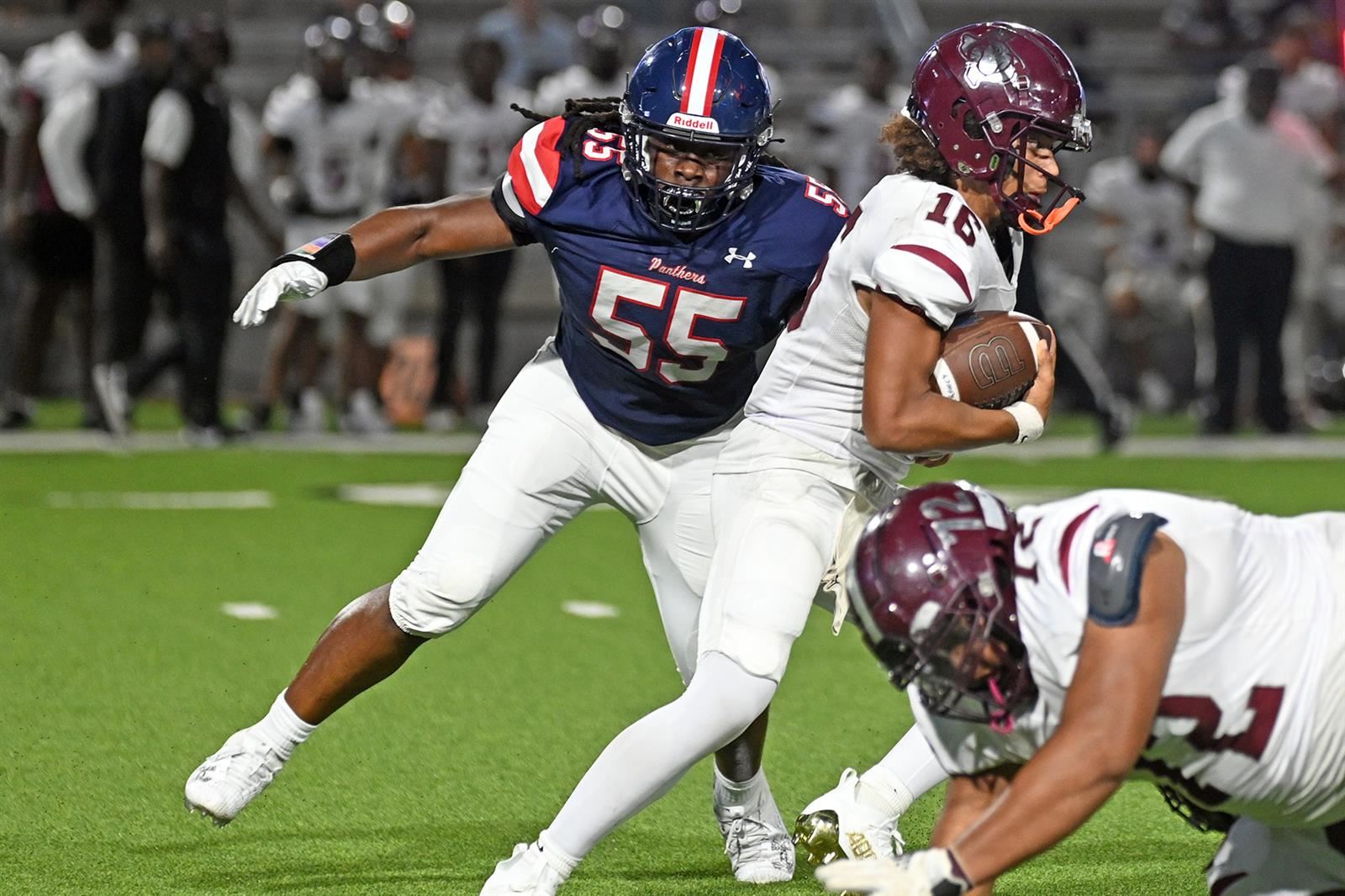 Cypress Springs High School junior defensive lineman Ryan Lynch (No. 55) was voted the District 16-6A co-Defensive MVP.